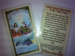 HOLY PRAYER CARDS FOR THE HOLY TRINITY (LA SANTA TRINIDAD) IN ENGLISH SET OF 2 WITH FREE U.S. SHIPPING!