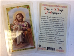 HOLY PRAYER CARDS FOR SAINT JOSEPH'S PRAYER FOR EMPLOYMENT IN ENGLISH SET OF 2 WITH FREE U.S. SHIPPING!