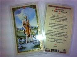 HOLY PRAYER CARDS FOR SAINT LAZARUS (SAN LAZARO) IN SPANISH SET OF 2 WITH FREE U.S. SHIPPING!