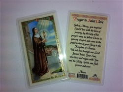 HOLY PRAYER CARDS FOR ST. CLARE (SANTA CLARA) IN ENGLISH SET OF 2 WITH FREE U.S. SHIPPING!
