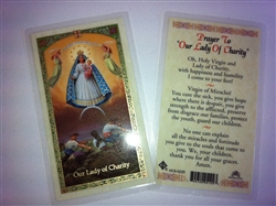 HOLY PRAYER CARDS FOR OUR LADY OF CHARITY (CARIDAD DEL COBRE) IN ENGLISH SET OF 2 WITH FREE U.S. SHIPPING!