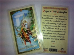 HOLY PRAYER CARDS FOR  THE PRAYER TO SAINT CHRISTOPHER IN ENGLISH SET OF 2 WITH FREE U.S. SHIPPING!