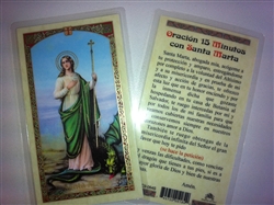HOLY PRAYER CARDS FOR SAINT MARTHA IN SPANISH (ORACION 15 MINUTOS CAN SANTA MARTA) WITH FREE U.S. SHIPPING!