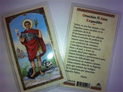 HOLY PRAYER CARDS FOR THE PRAYER TO SAINT EXPEDITE (SAN EXPEDITO) IN SPANISH WITH FREE U.S. SHIPPING!