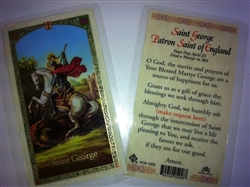 HOLY PRAYER CARDS FOR SAINT GEORGE, THE PATRON SAINT OF ENGLAND (SAN JORGE) IN ENGLISH WITH FREE U.S. SHIPPING!