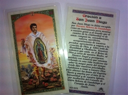 HOLY PRAYER CARDS FOR THE PRAYER TO SAN JUAN DIEGO PRINTED IN SPANISH WITH FREE U.S. SHIPPING!