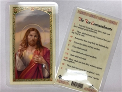 HOLY PRAYER CARDS FOR THE TEN COMMANDMENTS IN ENGLISH SET OF 2 WITH FREE U.S. SHIPPING!