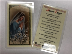HOLY PRAYER CARDS FOR THE NURSES PRAYER IN ENGLISH SET OF 2 WITH FREE U.S. SHIPPING!