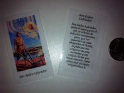 SMALL HOLY PRAYER CARDS FOR SAN ISIDRO LABRADOR IN SPANISH SET OF 2 WITH FREE U.S. SHIPPING!