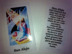SMALL HOLY PRAYER CARDS FOR SAINT ALEX (SAN ALEJO) IN SPANISH SET OF 2 WITH FREE U.S. SHIPPING!