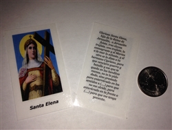 SMALL HOLY PRAYER CARDS FOR SANTA ELENA IN SPANISH SET OF 2 WITH FREE U.S. SHIPPING!