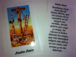 SMALL HOLY PRAYER CARDS FOR JUST JUDGE (JUSTO JUEZ) IN SPANISH SET OF 2 WITH FREE U.S. SHIPPING!