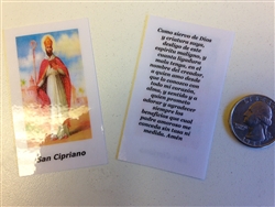 SMALL HOLY PRAYER CARDS FOR SAN CIPRIANO IN SPANISH SET OF 2 WITH FREE U.S. SHIPPING!