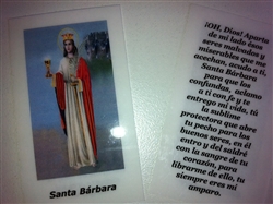 SMALL HOLY PRAYER CARDS FOR SAINT / SANTA BARBARA IN SPANISH SET OF 2 WITH FREE U.S. SHIPPING!