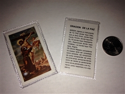 SMALL HOLY PRAYER CARDS FOR SAINT FRANCES PRAYER FOR PEACE (SAN FRANCISCO ORACION DE LA PAZ) IN SPANISH SET OF 2 WITH FREE U.S. SHIPPING!