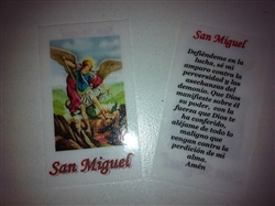 SMALL HOLY PRAYER CARDS FOR SAINT MICHAEL THE ARCHANGEL (SAN MIGUEL) IN SPANISH SET OF 2 WITH FREE U.S. SHIPPING!