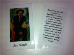 SMALL HOLY PRAYER CARDS FOR SAN SIMON IN SPANISH SET OF 2 WITH FREE U.S. SHIPPING!