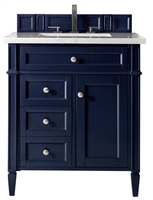 Brittany 30" Single Vanity, Victory Blue With Pearl Jasime Quartz