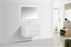 Pre 36â€³ Gloss White Wall Mount Vanity With A Integrated Sink