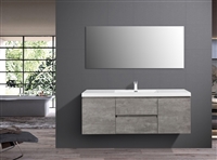 Pre 60â€³ Cement Gray Single Sink Vanity With A Integrated Sink