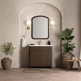 Gracyn 36" Single Vanity, Sable, w/ 3 CM White Zeus Quartz Top