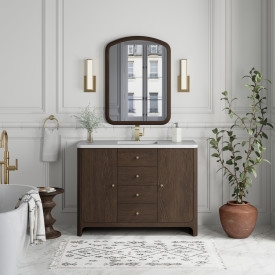 Gracyn 48" Single Vanity, Sable, w/ 3 CM White Zeus Quartz Top