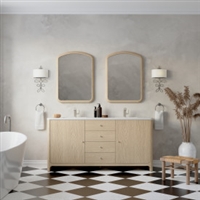 Gracyn 72" Double Vanity, Coastal Driftwood, w/ 3 CM White Zeus Quartz Top