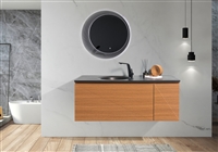 Simon 48â€³ Wall Mount Vanity With Integrated black Sink