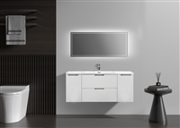 Themis 48â€³ White Wall Mount Vanity With A Integrated Sink