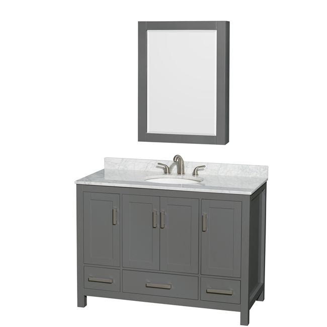 Sheffield 48" Single Bathroom Vanity by Wyndham Collection - Dark Gray