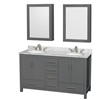 Sheffield 60" Double Bathroom Vanity by Wyndham Collection - Dark Gray