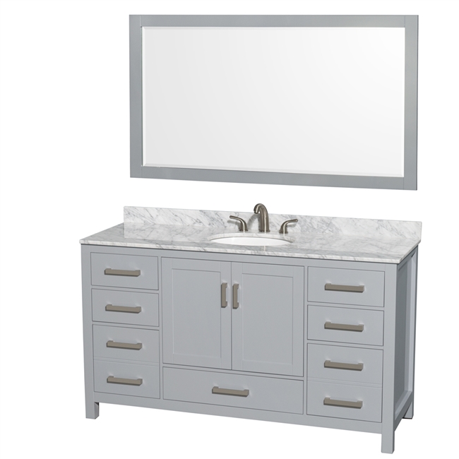 Sheffield 60" Single Bathroom Vanity by Wyndham Collection - Gray