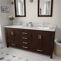 Sheffield 72" Double Bathroom Vanity by Wyndham Collection - Espresso