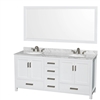 Sheffield 72" Double Bathroom Vanity by Wyndham Collection - White