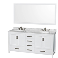 Sheffield 72" Double Bathroom Vanity by Wyndham Collection - White