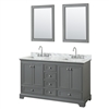 Deborah 60" Double Bathroom Vanity by Wyndham Collection - Dark Gray