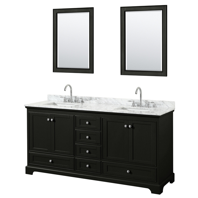 Deborah 72" Double Bathroom Vanity by Wyndham Collection - Dark Espresso