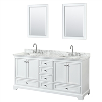 Deborah 72" Double Bathroom Vanity by Wyndham Collection - White