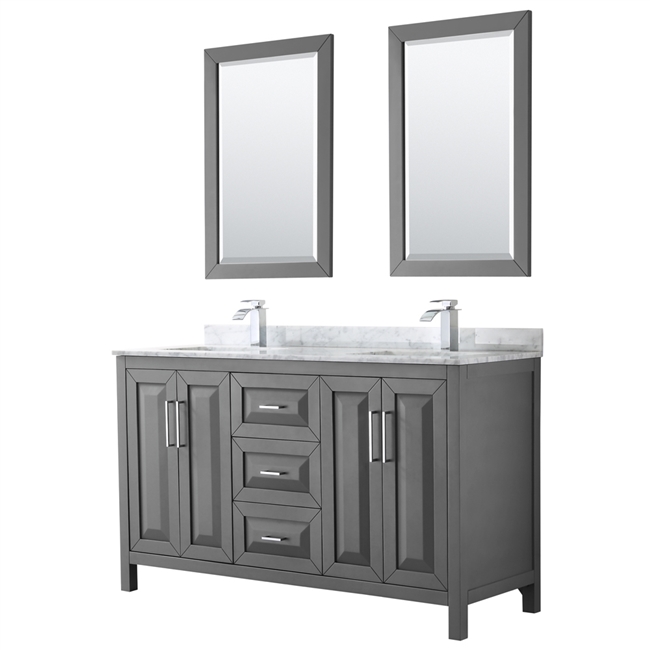 Daria 60" Double Bathroom Vanity by Wyndham Collection - Dark Gray