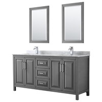 Daria 72" Double Bathroom Vanity by Wyndham Collection - Dark Gray
