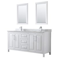 Daria 72" Double Bathroom Vanity by Wyndham Collection - White