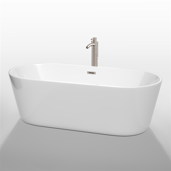 Carissa 67" Soaking Bathtub by Wyndham Collection - WhiteCollection - White