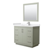 Icon 42" Single Bathroom Vanity in Light Green, White Cultured Marble Countertop, Undermount Square Sink, Brushed Nickel Trims, and No Mirror