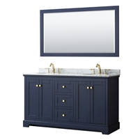 Avery 60" Double Bathroom Vanity by Wyndham Collection - Dark Blue