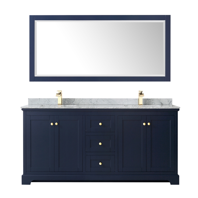Avery 72" Double Bathroom Vanity by Wyndham Collection - Dark Blue