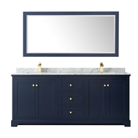 Avery 80" Double Bathroom Vanity by Wyndham Collection - Dark Blue
