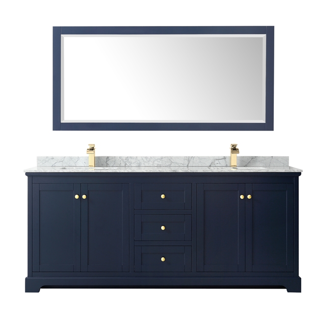 Avery 80" Double Bathroom Vanity by Wyndham Collection - Dark Blue