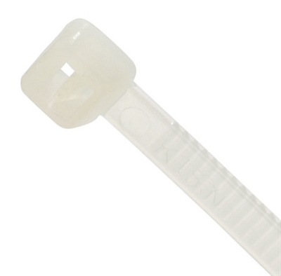 Cable Ties, 14.5 In, 50lb, Natural, 100ea/BAG