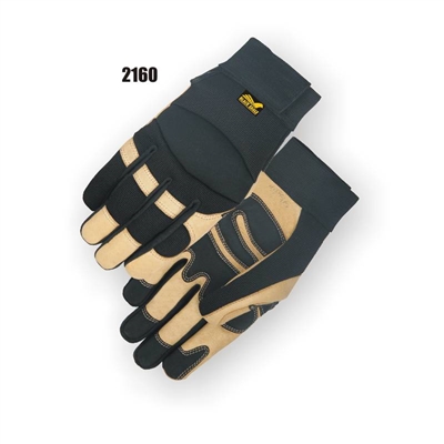 Black Eagle Pigskin Palm Mechanics Gloves- Black & Tan