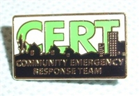 CERT Lapel Pin, dimension: 1 inch W x 9/16 inch H